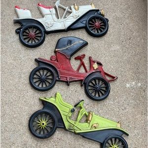 Set of 3 Vintage Cars Metal Art Wall Decor Midwest Products Piece Buick Lot of 3